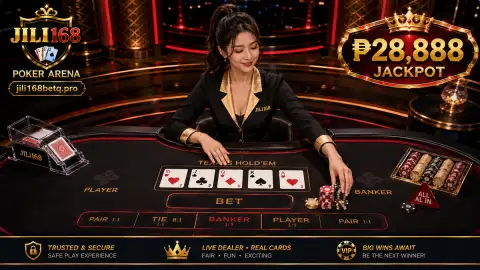 JILI168 live casino prize-wheel studio scene with a host and large presentation wheel